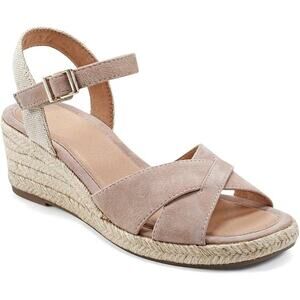 New Easy Spirit Seshandra Wedge Espadrille Sandals FLAW Women's Size 9.5 M Pink